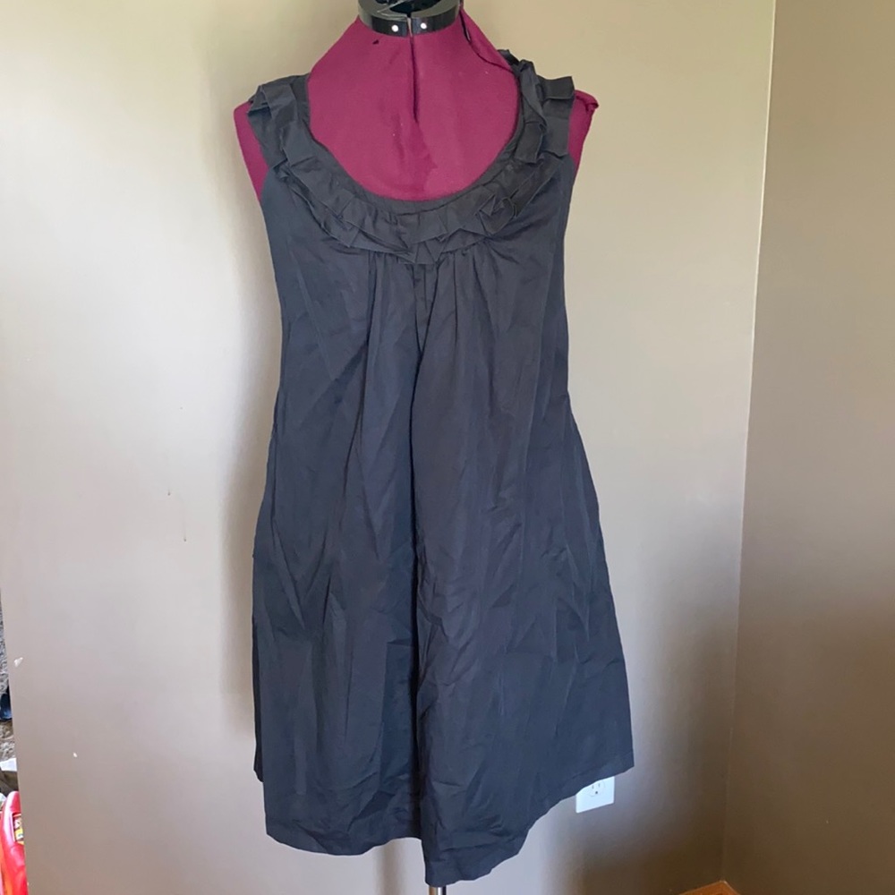 Zara Black Cotton Crisscross Back Strap Dress with Pockets (Size L)